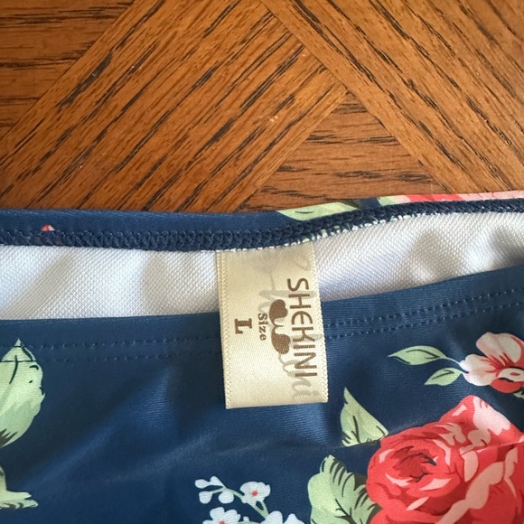 SHEKINI Strappy Halter Bikini Set Floral Printed Two Piece Swimsuits Ruched - Picture 5 of 7